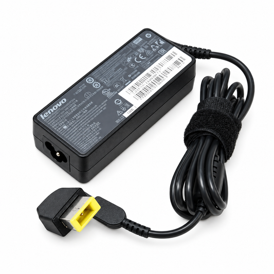 Representative Lenovo 90W 20V 4.5A laptop charger with yellow slim-tip connector