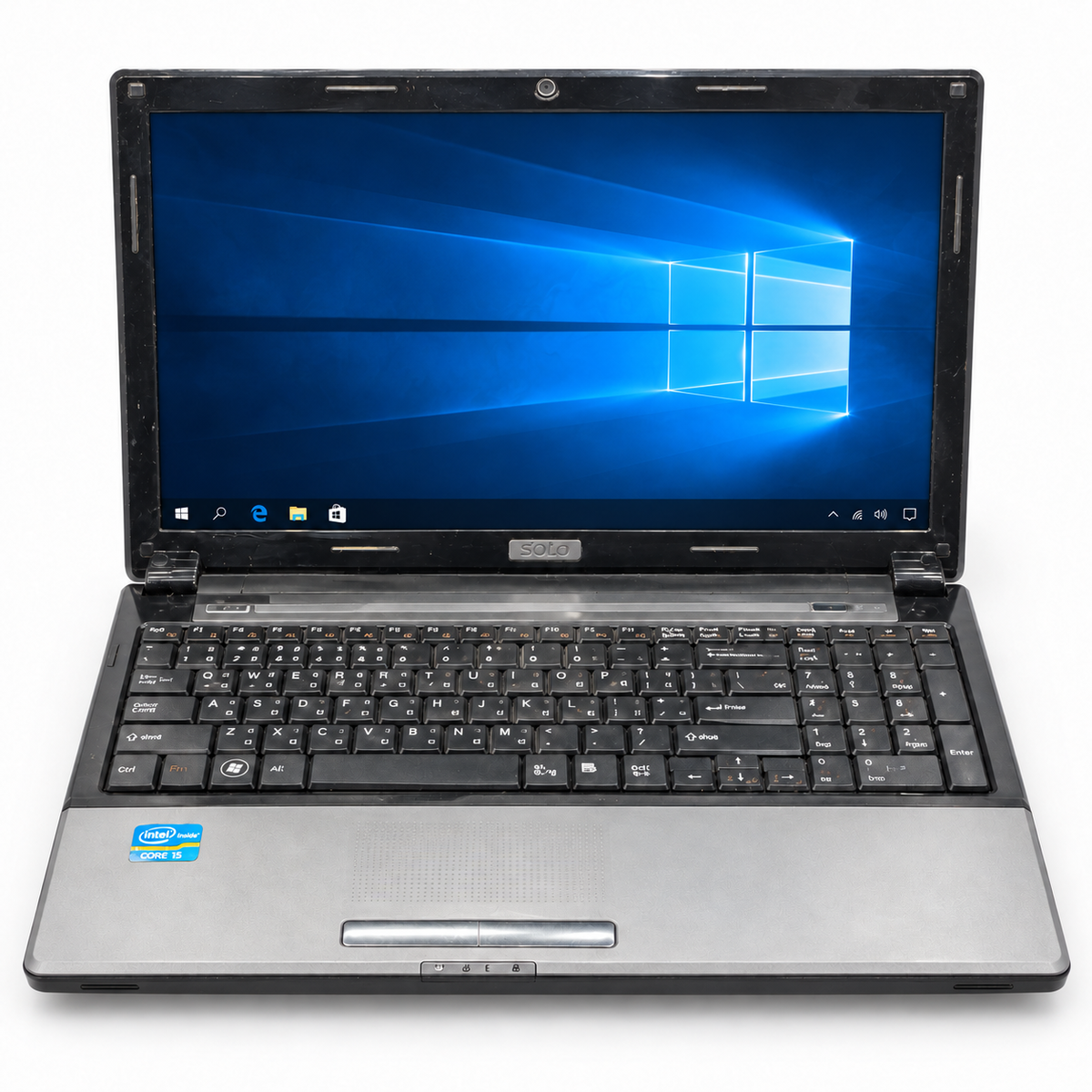 AI enhanced Lucoms M650 front view with illustrative Windows desktop