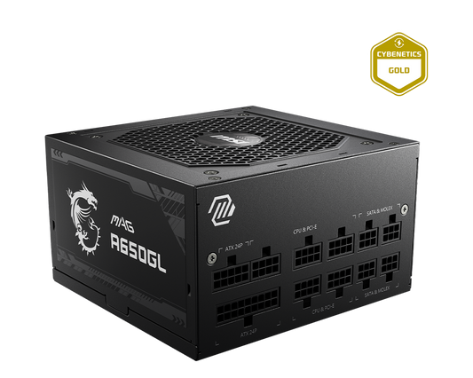MSI MAG A650GL 650W Gold fully modular power supply official manufacturer photo