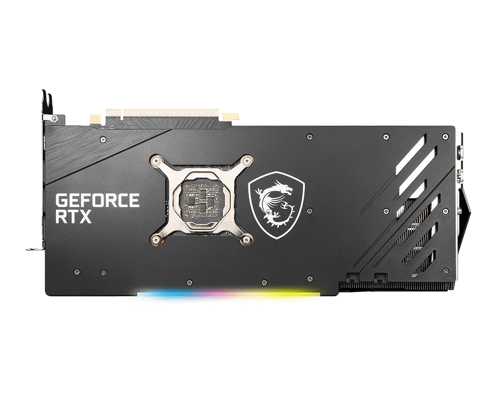 MSI GeForce RTX 3070 GAMING X TRIO backplate view