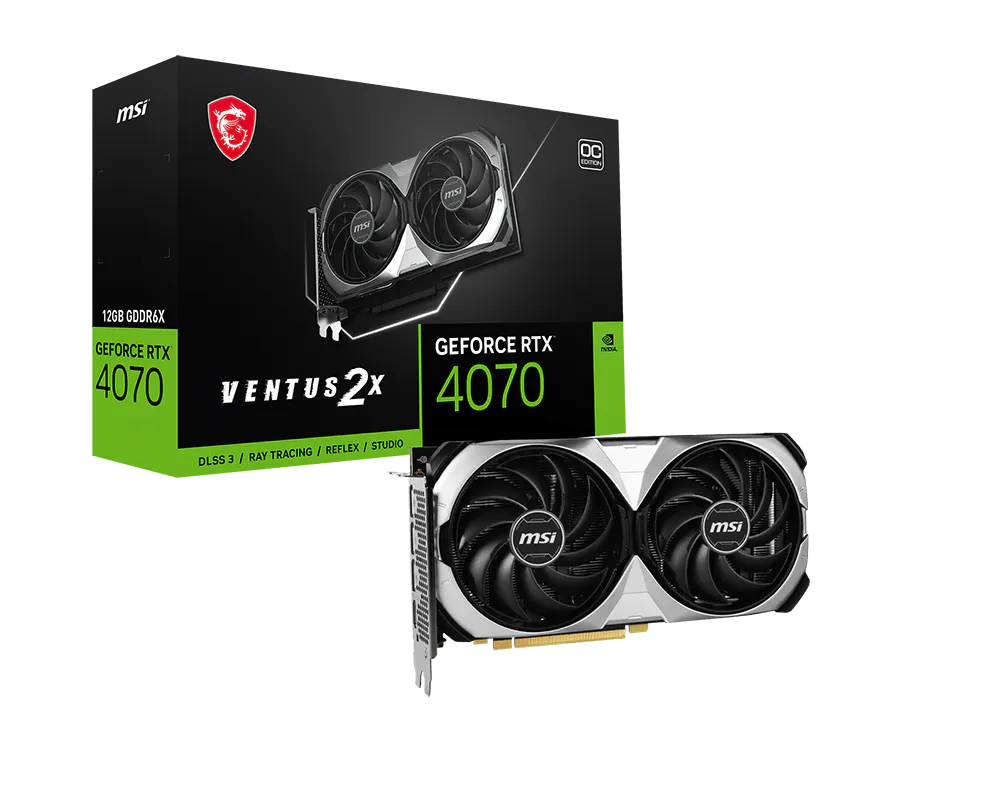 MSI GeForce RTX 4070 VENTUS 2X 12G OC front view