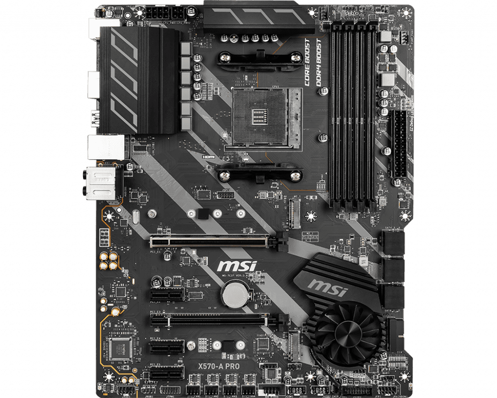 MSI X570-A PRO ATX AM4 DDR4 motherboard front view