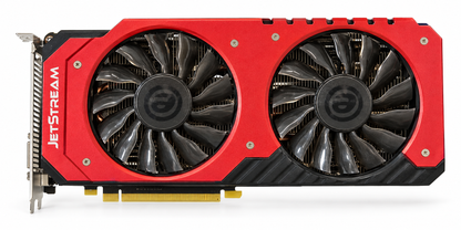 Palit GeForce GTX 970 JetStream 4GB red cooler front view