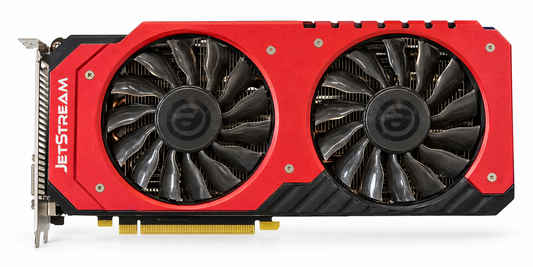 Palit GeForce GTX 970 JetStream 4GB red cooler front view