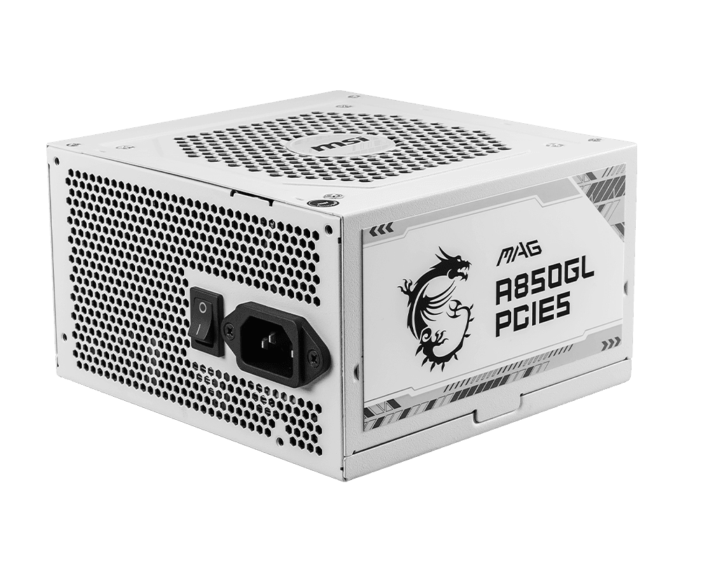 MSI MAG A850GL PCIE5 850W Gold Fully Modular PSU – White