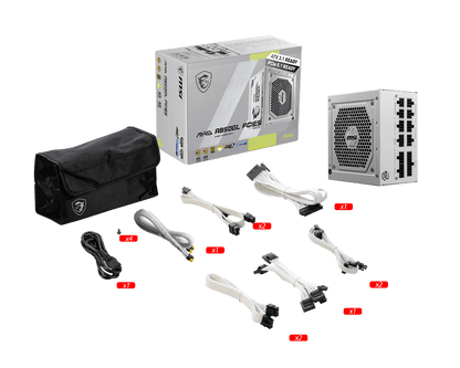 MSI MAG A850GL PCIE5 850W Gold Fully Modular PSU – White