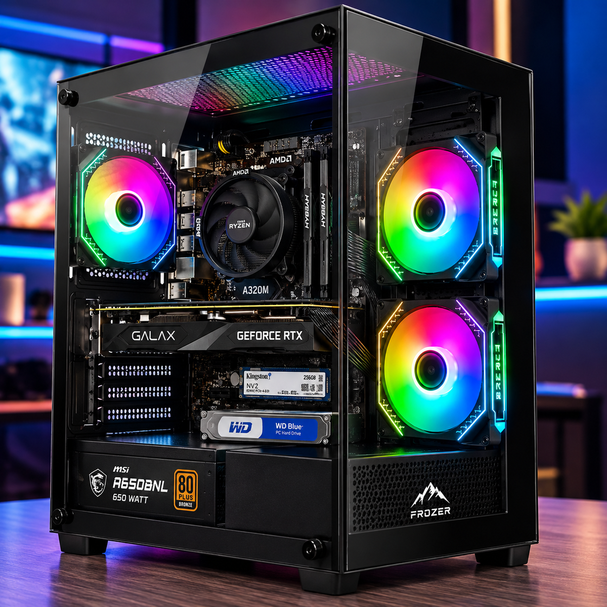Illustrative SakoonSay Ryzen 5 3600 RTX 2060 SUPER gaming PC inside Frozer AURA M Black case