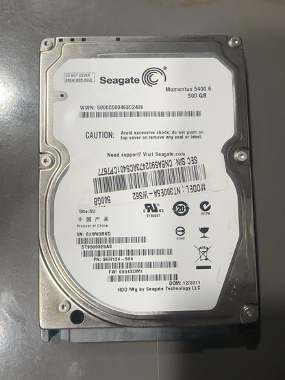 Actual used Seagate Momentus 5400.6 500GB ST9500325AS hard drive