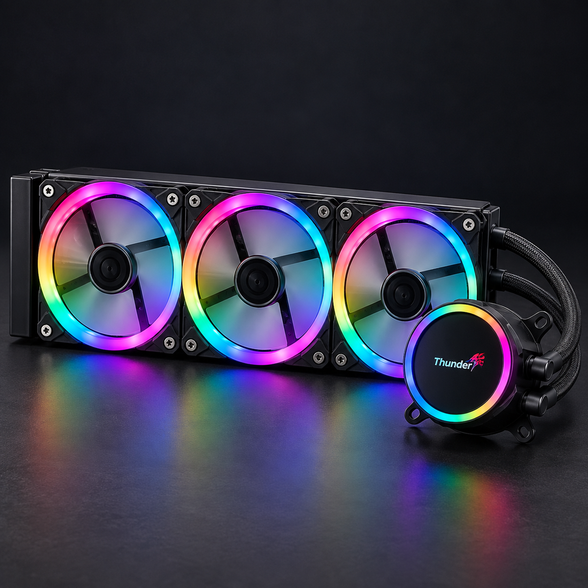 Thunder BORA TRC-360 360mm ARGB AIO liquid CPU cooler black