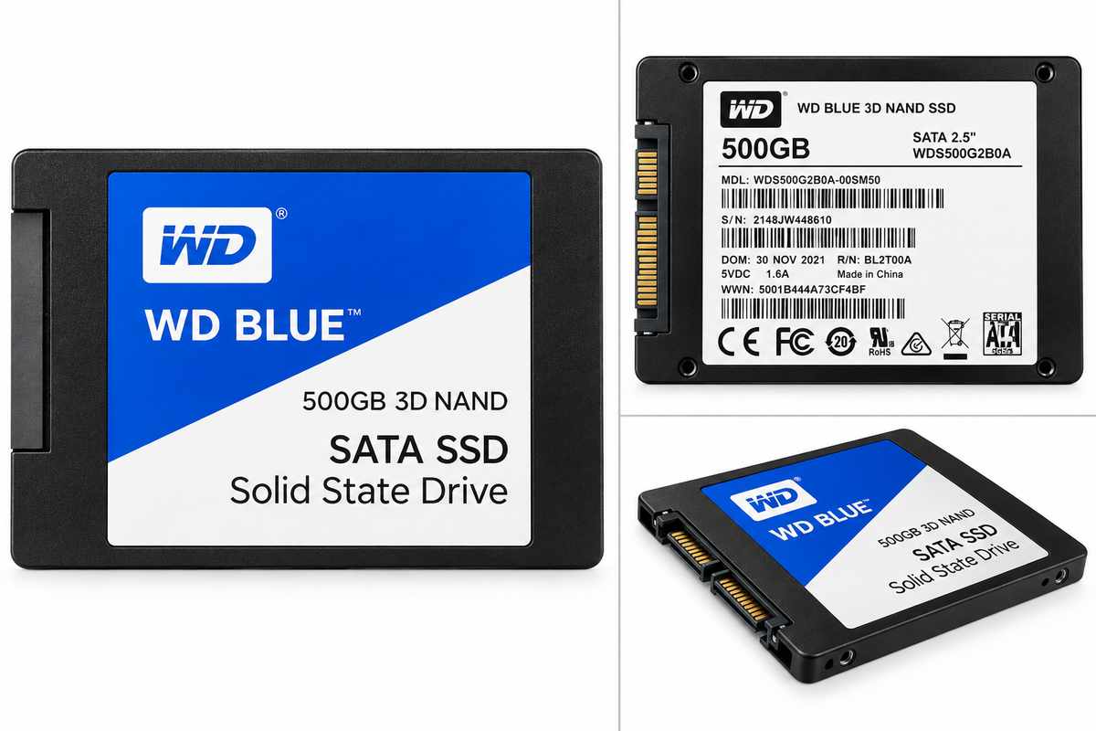 WD Blue 3D NAND 500GB used 2.5 inch SATA SSD without box